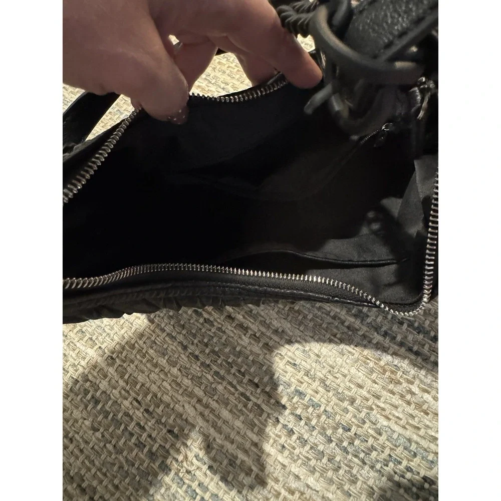 Madison West Quilted Chain Shoulder Bag Black